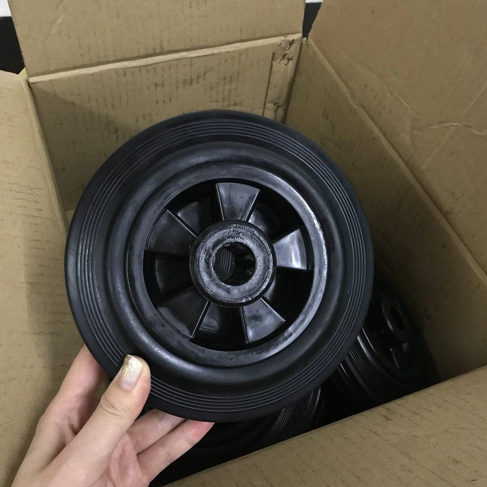 6 inch 160mm Black Rubber Gabage Can Trash Bin Wheel 1