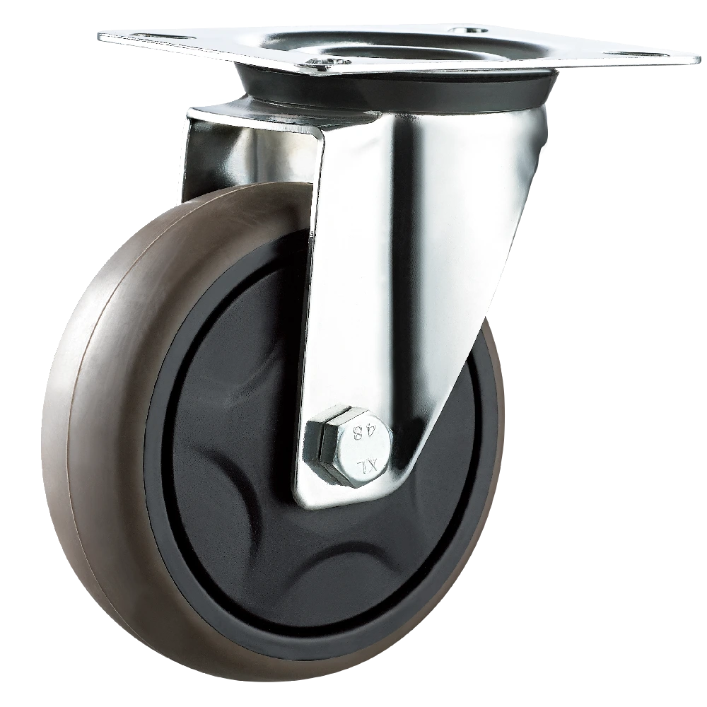 125mm TPR Rotating Industrial Trolley Castor Wheels 1