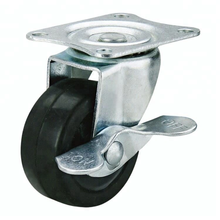 2 Inch Removable Side Mount Caster Wheel Price With Brakes Rubber Wheel 1