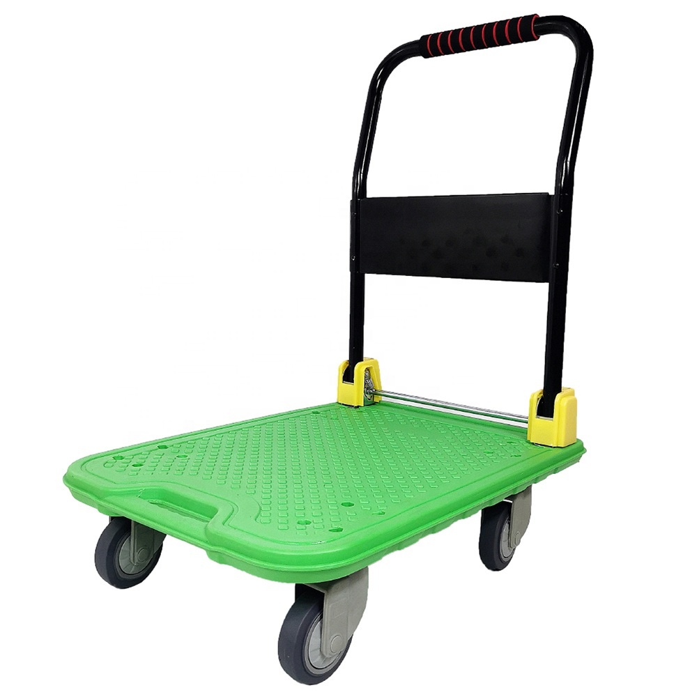 300kgs Factory Platform Trolley Plastic Hand Cart For Warehouse 1