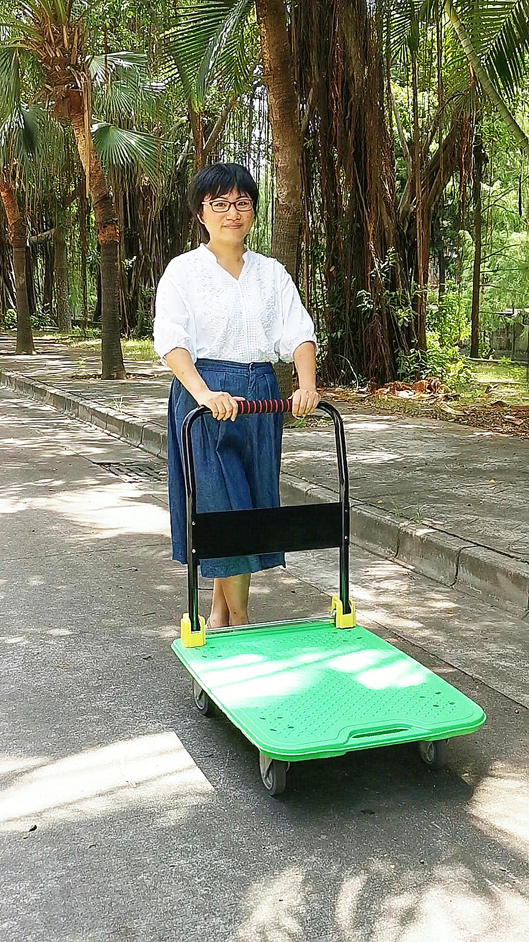 300kgs Factory Platform Trolley Plastic Hand Cart For Warehouse 6