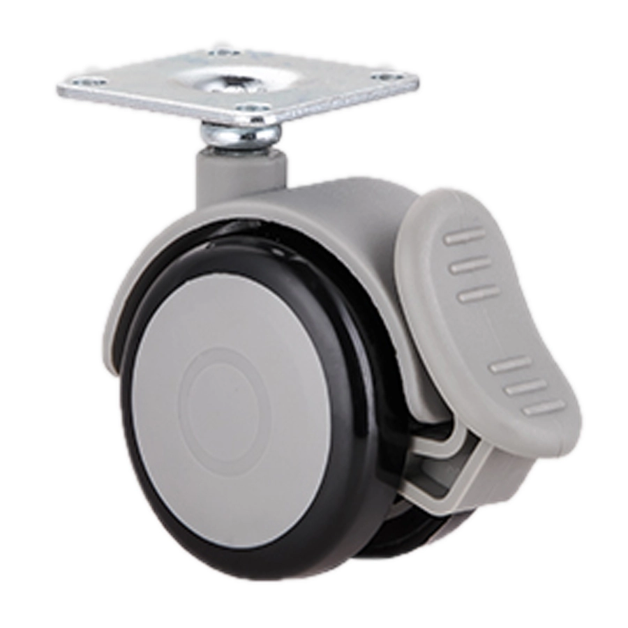 2 Inch Plate with Brake NoiselessGrey Medical locking Caster Wheels 1