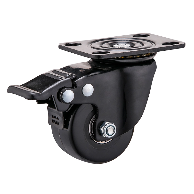 2 Inch Wear Resistant Double Ball bearing Total Brake Heavy Duty 150 kg Load Capacity Plastic Caster 1