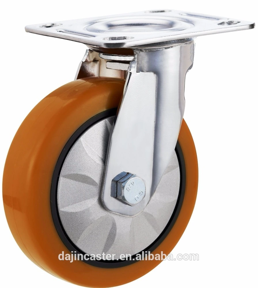 3 inch heavy duty swivel PU caster wheels non marking with silver cover 1