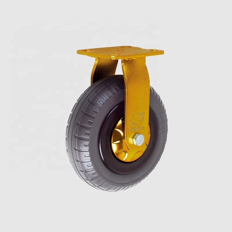 Elastic Rubber 6 Inch Heavy Duty Fork Pneumatic Caster Wheels 1