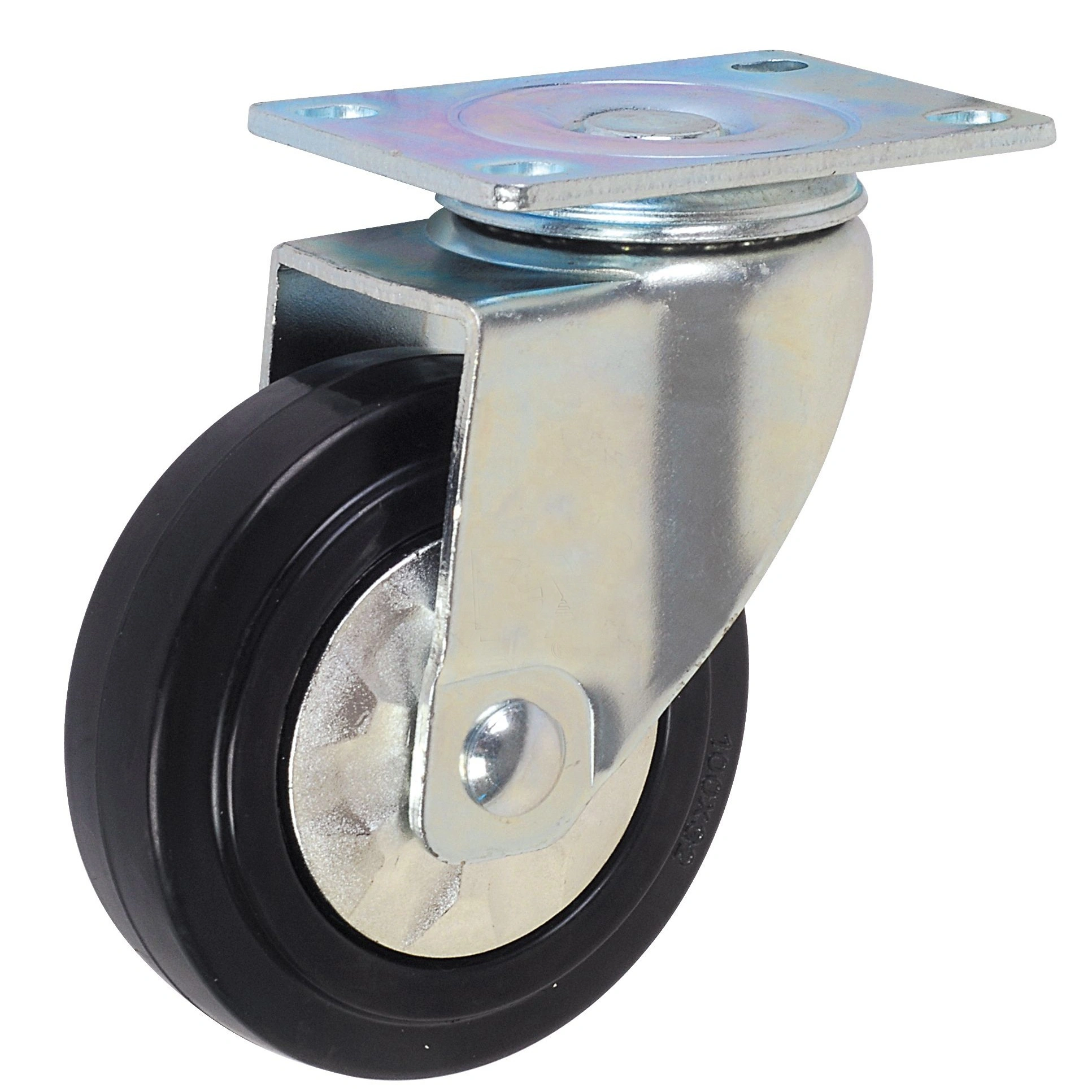 Manufacture 125*32 Medium duty 130kg Black Swivel Rubber Pallet Caster Wheel 1