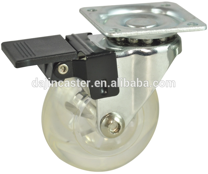 1.5inch 2inch transparent caster wheel with swivel and brake for furniture 1