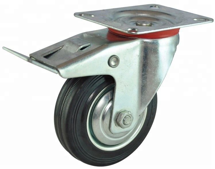 3 inch black rubber plain bearing industrial caster wheel 1
