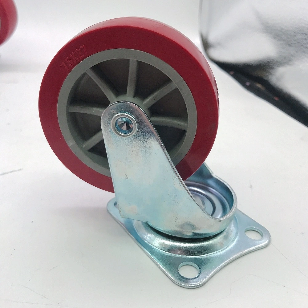 2.5 inch 63mm 75mm Maroon Furniture Small Cart Polypropylene Core Plastic Wheel Casters 1