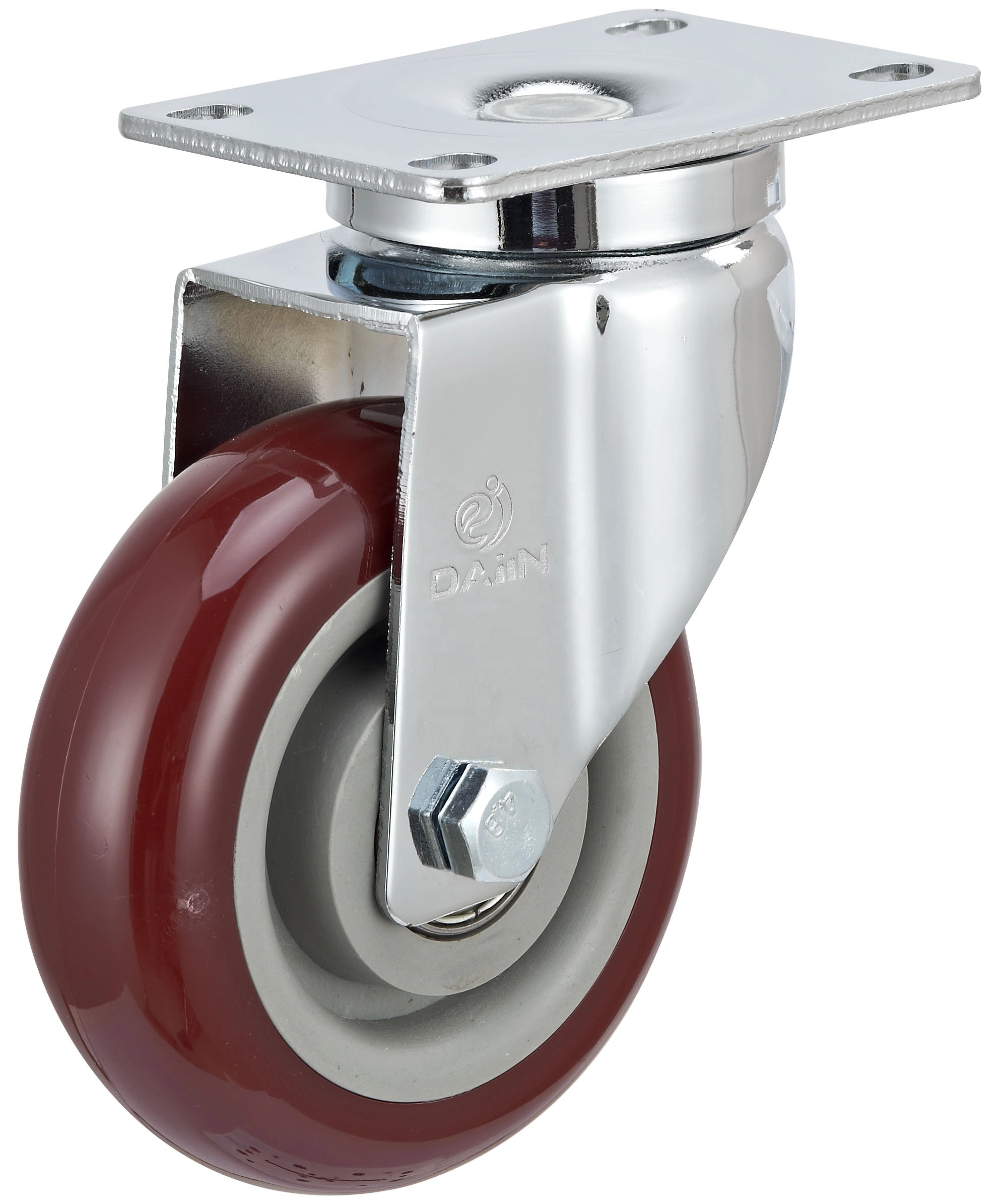 Retractable Swivel Red Polyurethane PU Casters 1