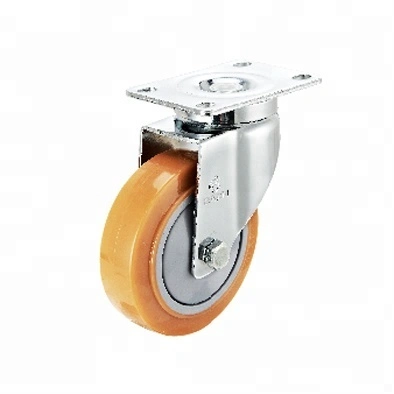 Medium Duty Orange PU Caster Wheel For Logistic Industry 1