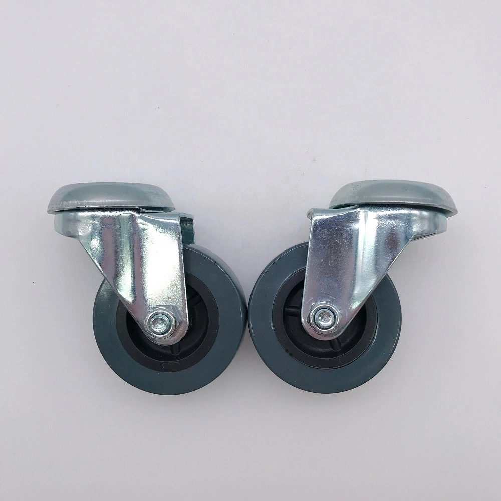 50mm 2 inch PVC Plastic Gray Customized Color Small Swivel Wheels Casters 1