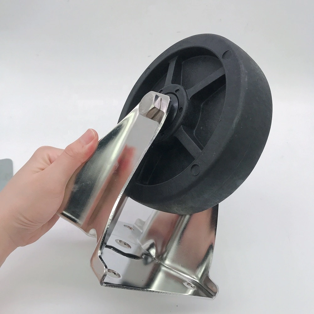 European Style Heavy Duty Stainless Steel Yoke High Temperature 230 Degrees Nylon Fixed Caster Wheel 1