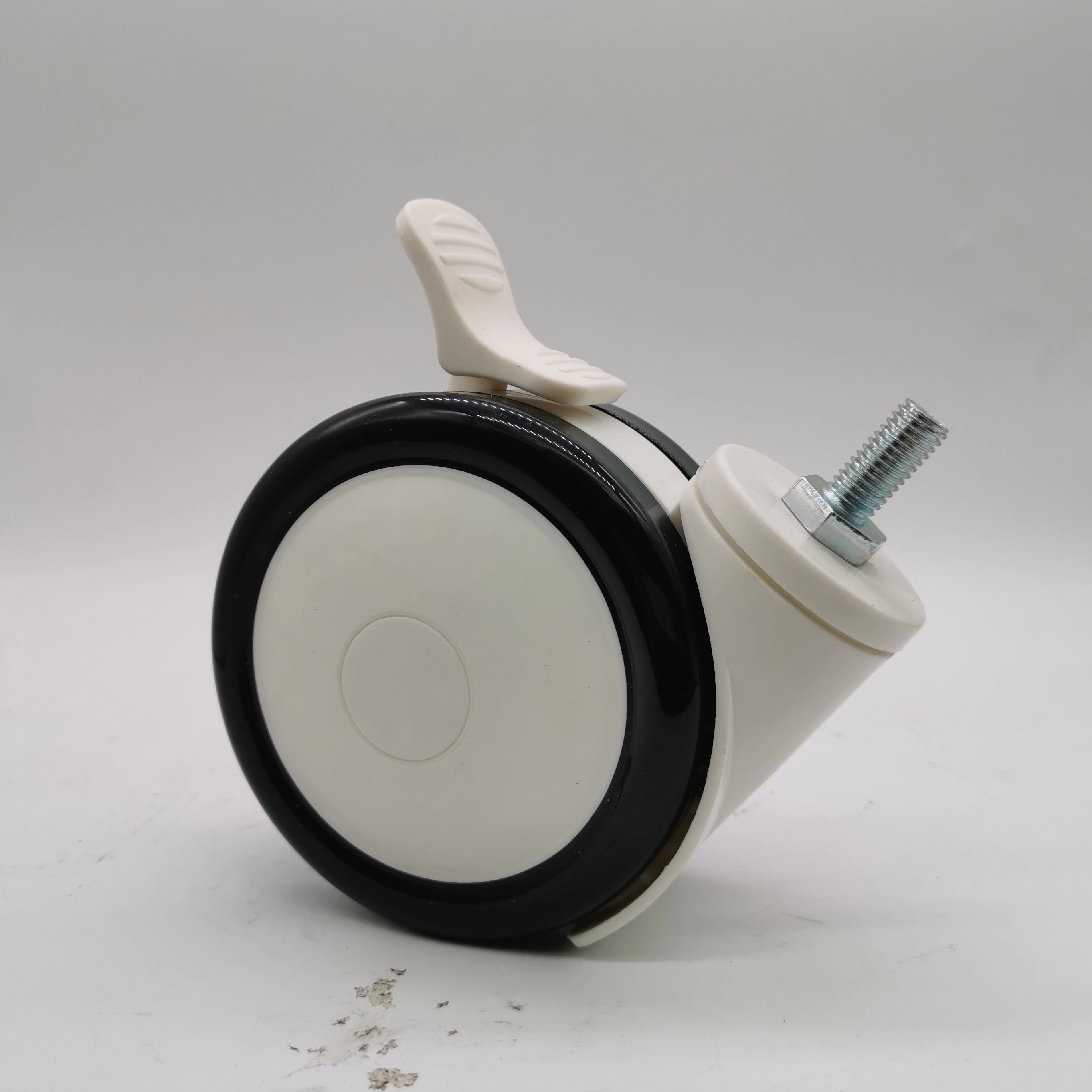 Wholesale Low Noise Screw Threaded Stem 5 Inch 125 mm Swivel Locking Twin Wheel Medical Hospital Bed Caster 1