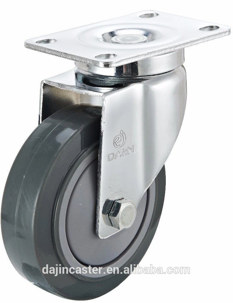 Load capacity 100kg 3 inch swivel grey PU caster wheels for trolleys 1