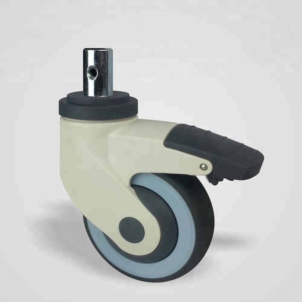 4 inch solid stem hospital bed caster wheel with brake 1