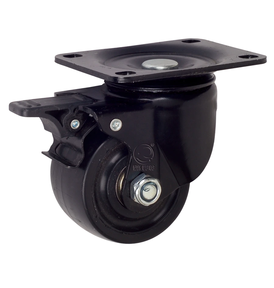 1.5 2 2.5 3 Low profile pp caster wheel with total brake 1