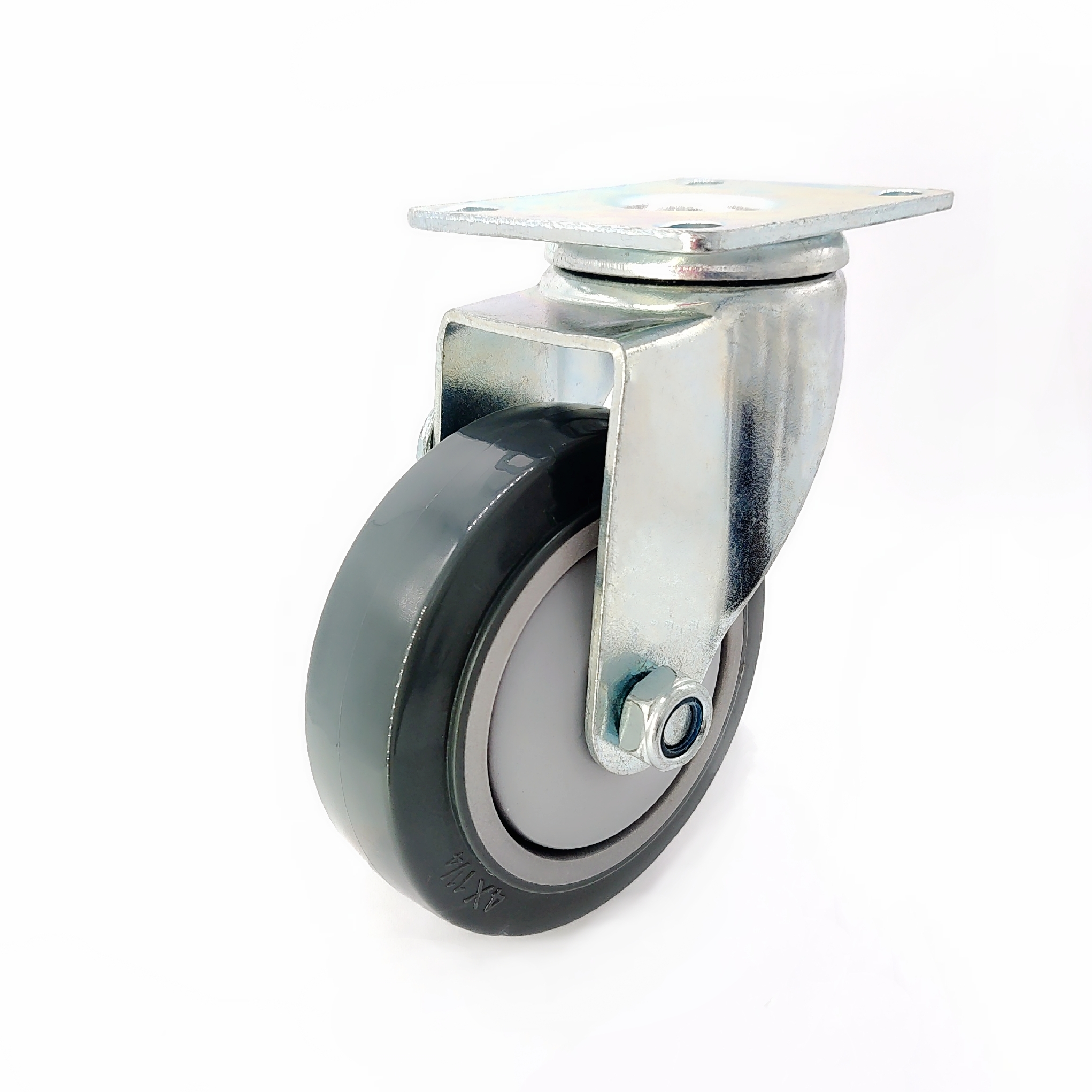 Industrial Top Plate Heavy Loading Wear Resistant 4 Inch 100 mm PU Polyurethane Swivel Caster Wheels 1