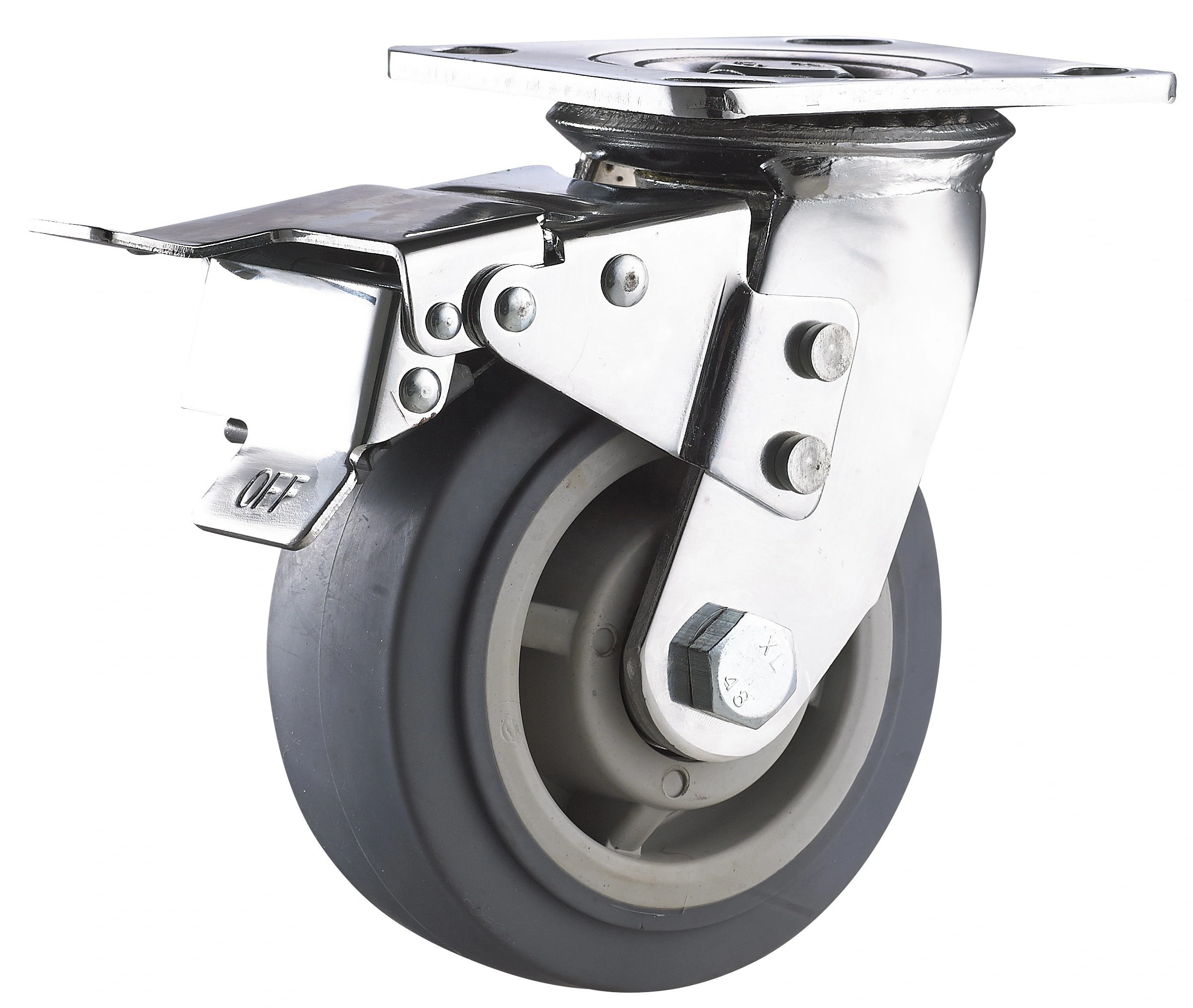 6 inch heavy duty TPR caster wheel with total brake 1