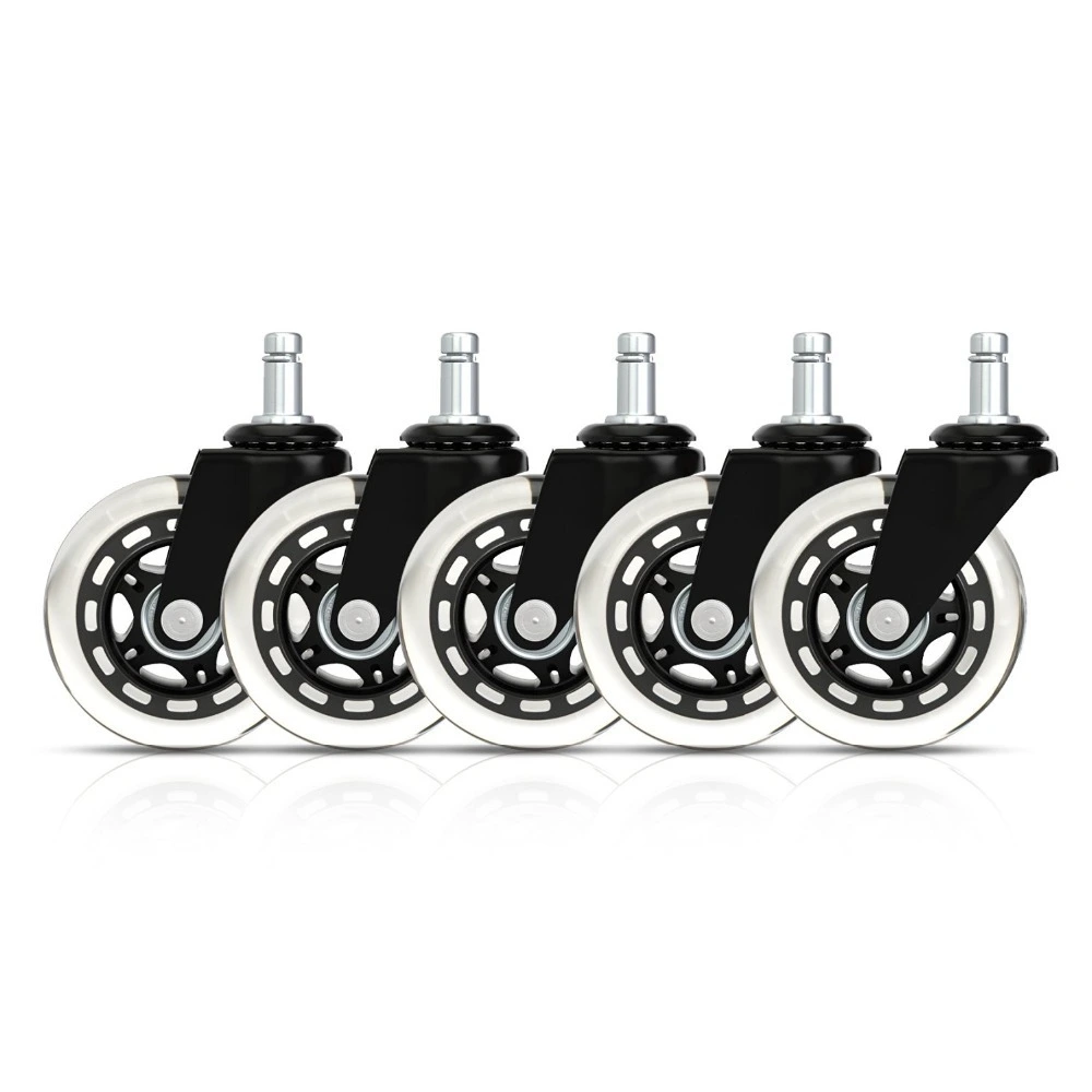 Amazon hot sale 75mm transparent PU caster wheel for office chair2 1