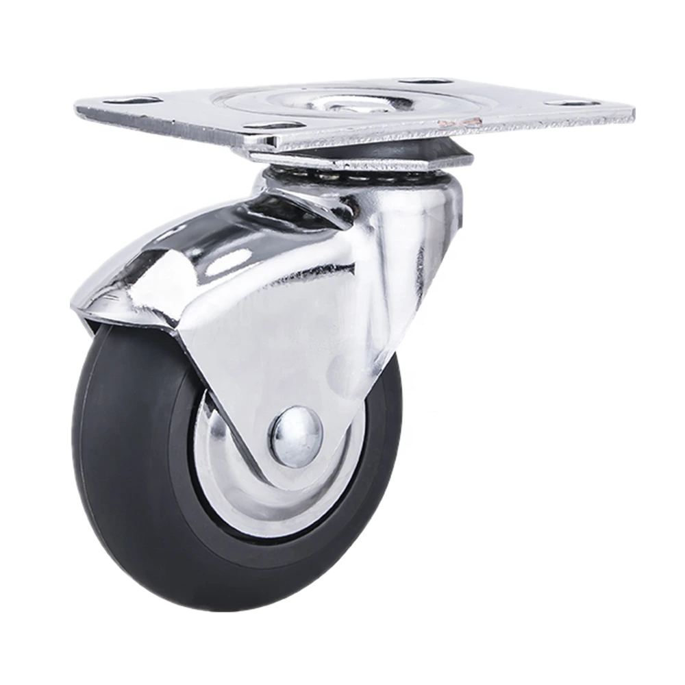 2 and 3 inch Factory Price China Manufacture Swivel Black Elastic Rubber Castor Wheels1 1