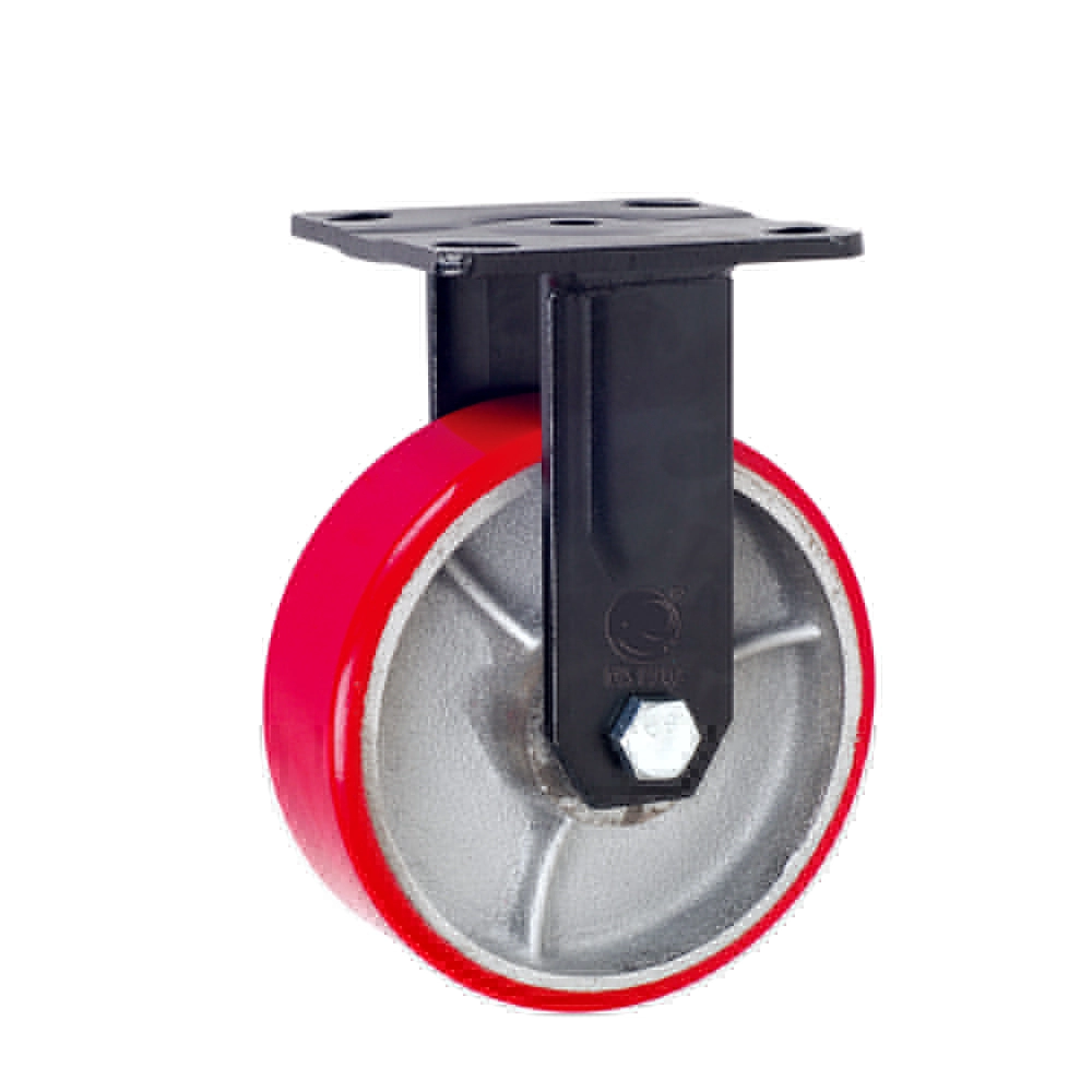 6 inch Fixed Korean Heavy duty cast iron PU caster wheels castor 1