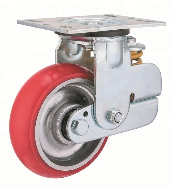 spring loaded shock absorber heavy duty castor 1
