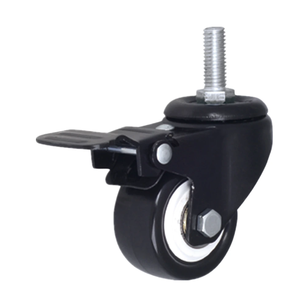 50mm Swivel Black PVC Casters Wheel With Double Ball Bearing 2 Inch Furniture Castor Wheel For Baby Carriges 1