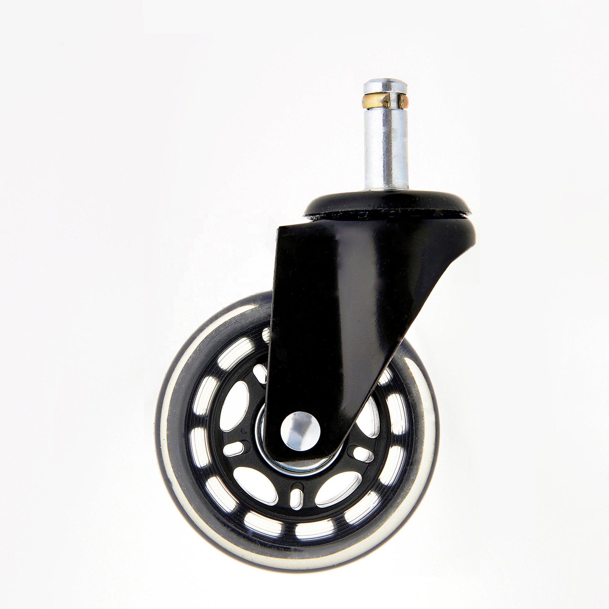 Removable Double Ball Bearings Transparent PU Polyurethane Office Chair Wheels 1
