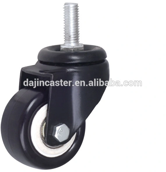 50mm thread stem PVC double ball bearing caster wheel with swivel wheel 1