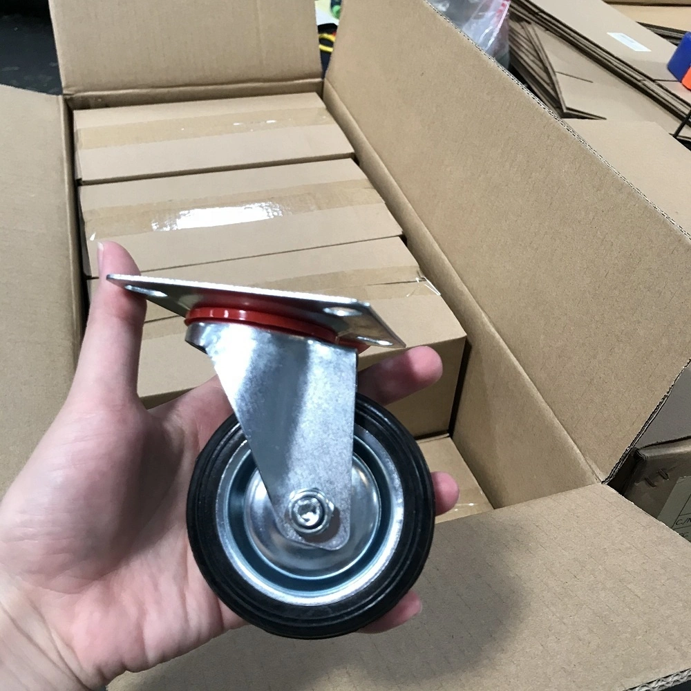 Box Packing 3 3.5 4 5 6 8 10 Inch Industrial Rubber Universal Caster Wheel for Hand Trolley 1