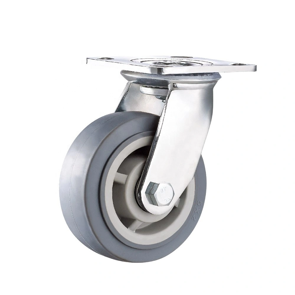 6'' Industrial Swivel TPR Double Ball Bearings Thermoplastic Rubber Heavy Duty Caster Wheels 1