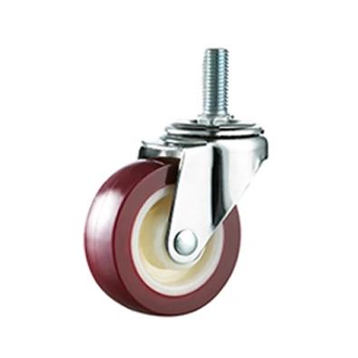2 Inch Threaded Stem Plain Bearing PU Wheel 1