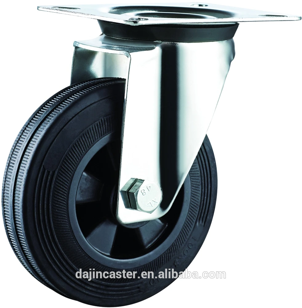 8 inch ECO-friendly industrial dustbin caster and black TPR wheel 1