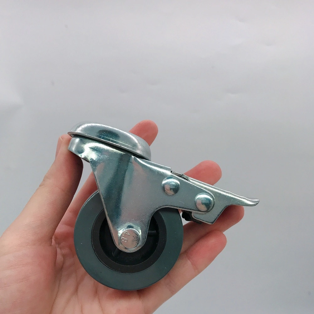 2 2 Inch 50mm Swivel Universal PVC Plastic Furniture Caster Wheel with Brake 1
