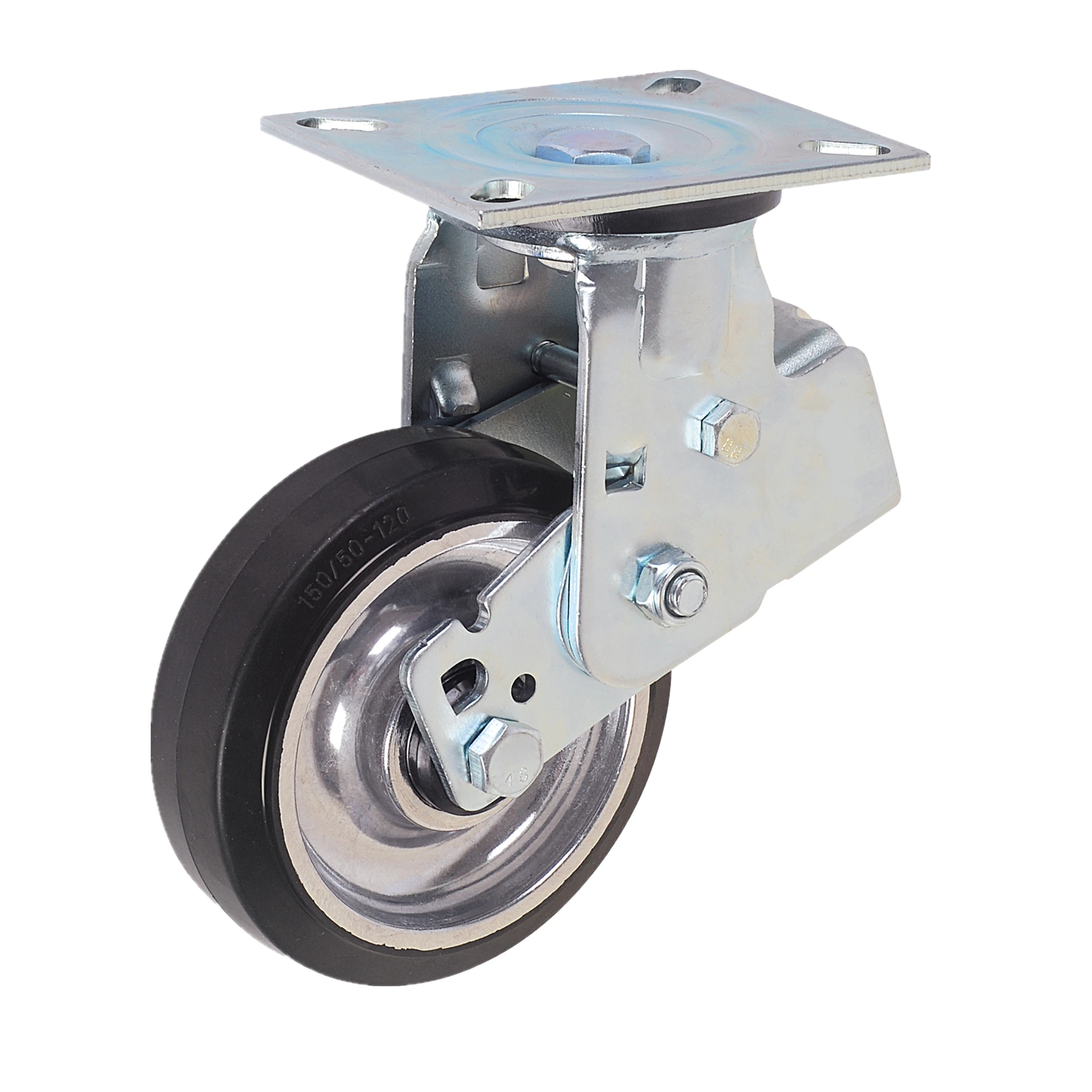 5 6 8 Car Manufacturer Use Double Spring High Elastic Natural Black Rubber On Aluminum Rim Shock Absorbing Caster Wheel 1