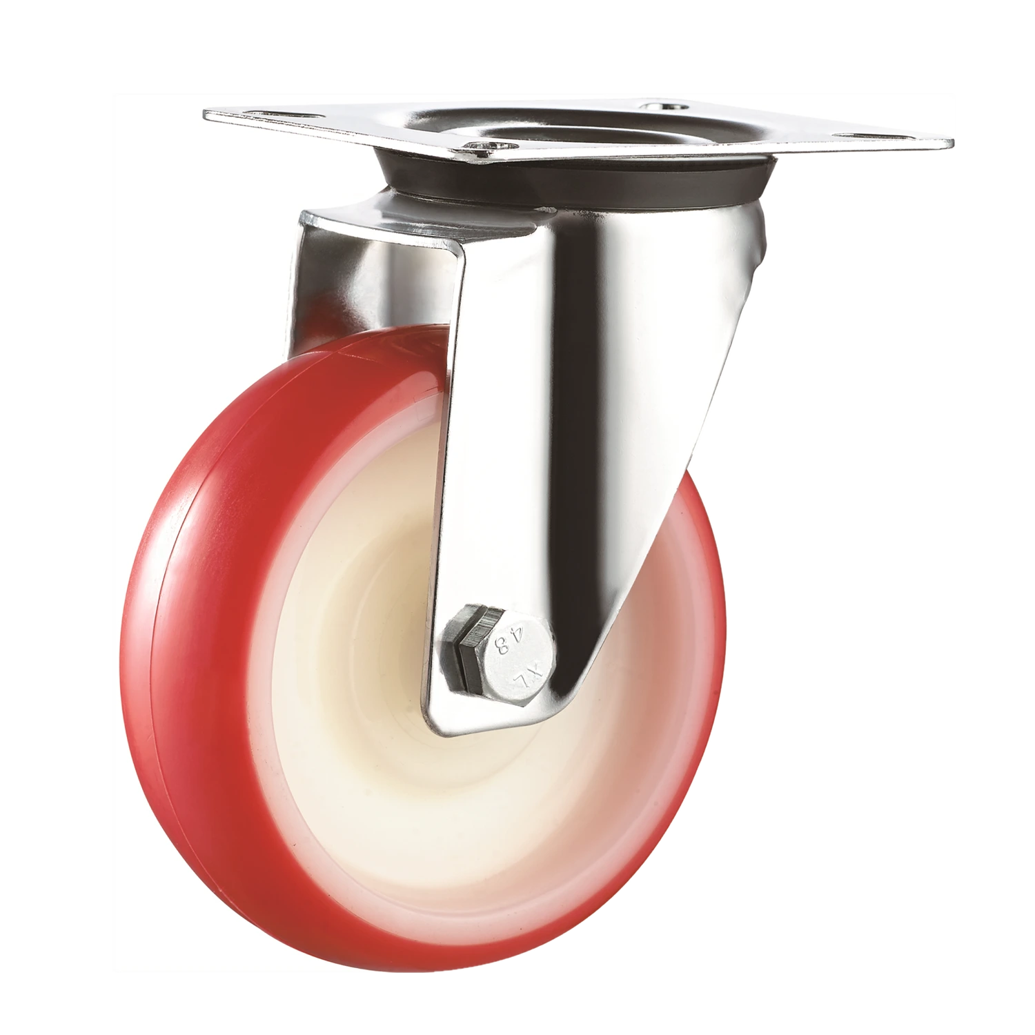 Universal 4 Whole Sale PP Core Plain Bearing Red PU Retractable PlasticService Cabinet Cart Swivel Trolley Castor Wheel 1
