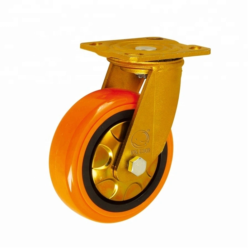 100*50mm Heavy Duty Swivel Orange PU Caster Wheel 1