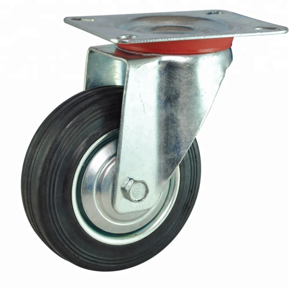 4 5 6 8fixed swivel brake Rubber industry Caster Wheel for Hand Trolley 1