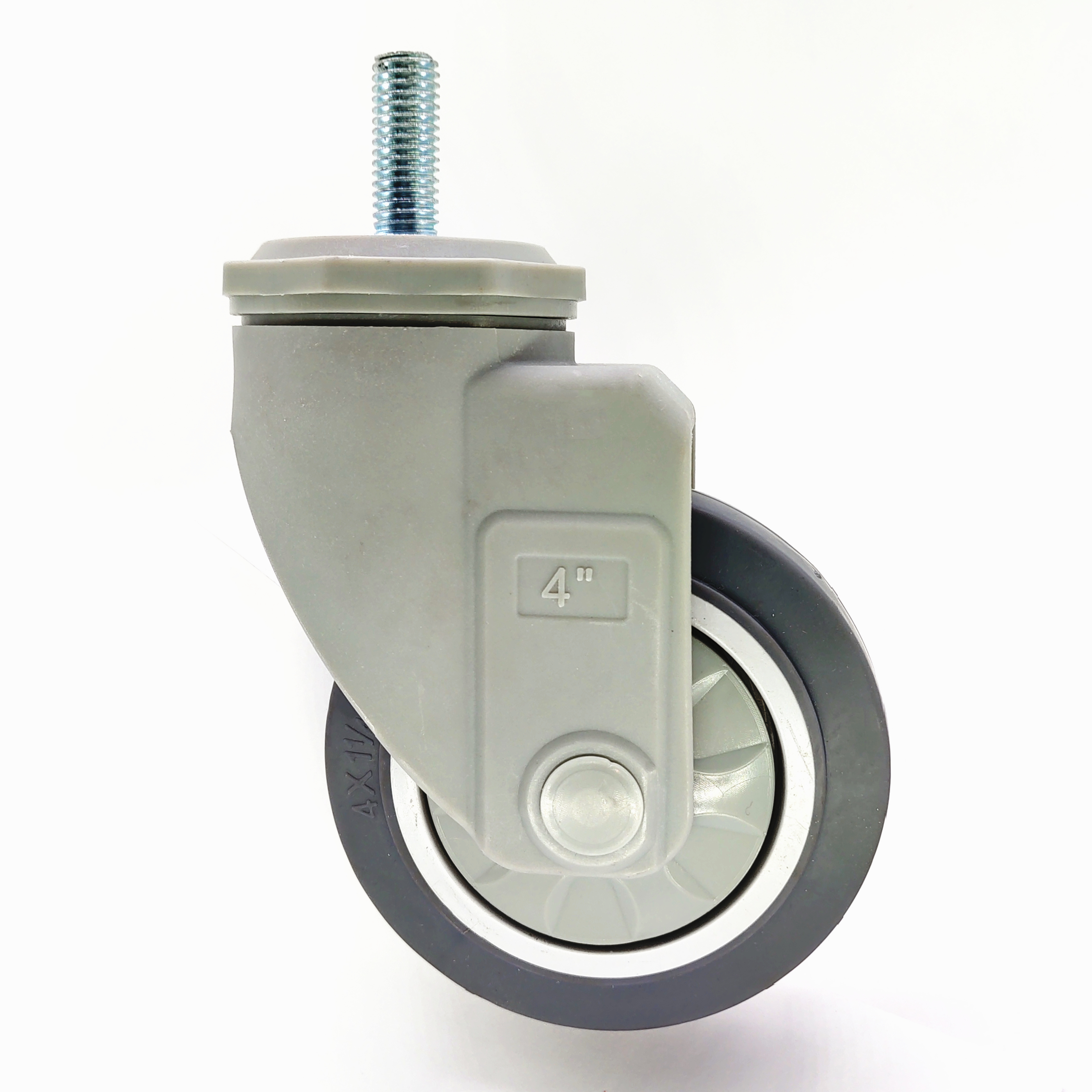 4 100mm silent rubber casters wheel TPR casters wheel all plastic casters wheel with stem waterproof 1