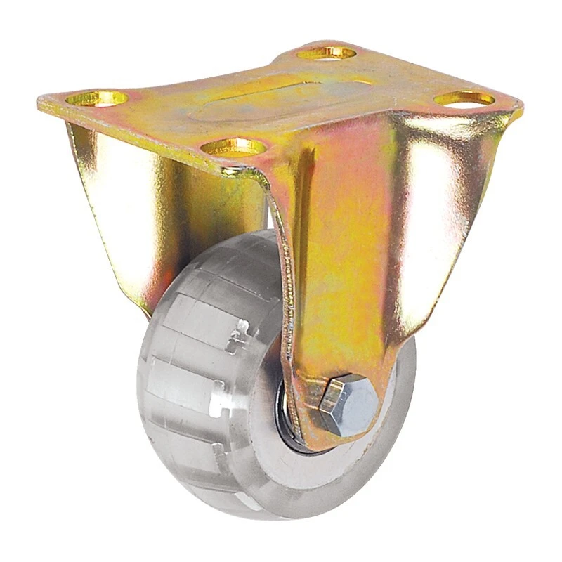 2 Inch Aluminum Transparent PU Small Fixed Caster 1