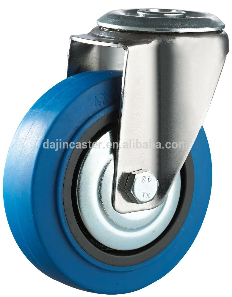 industrial Blue elastic thermoplastic rubber caster wheel 1