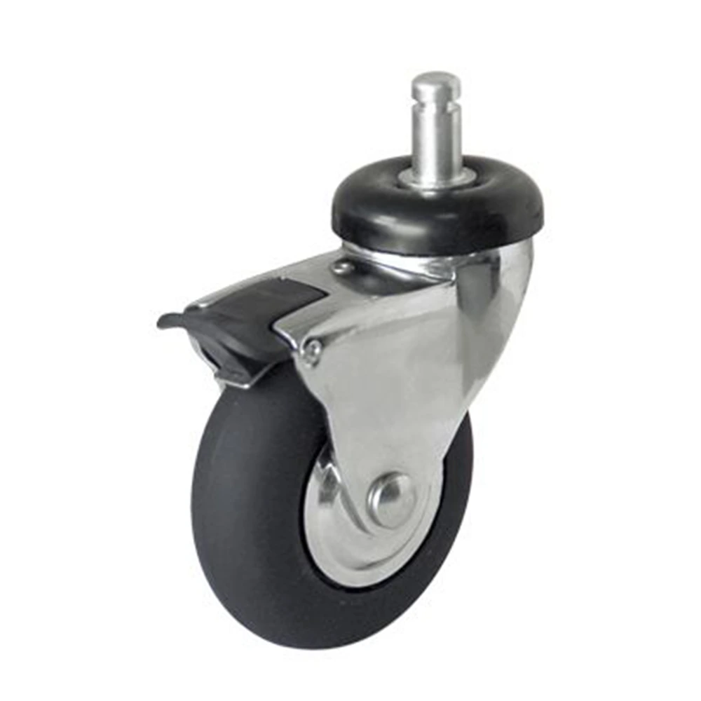 Chrome Plated 2 3 inch Artificial Rubber Caster Wheels1 1