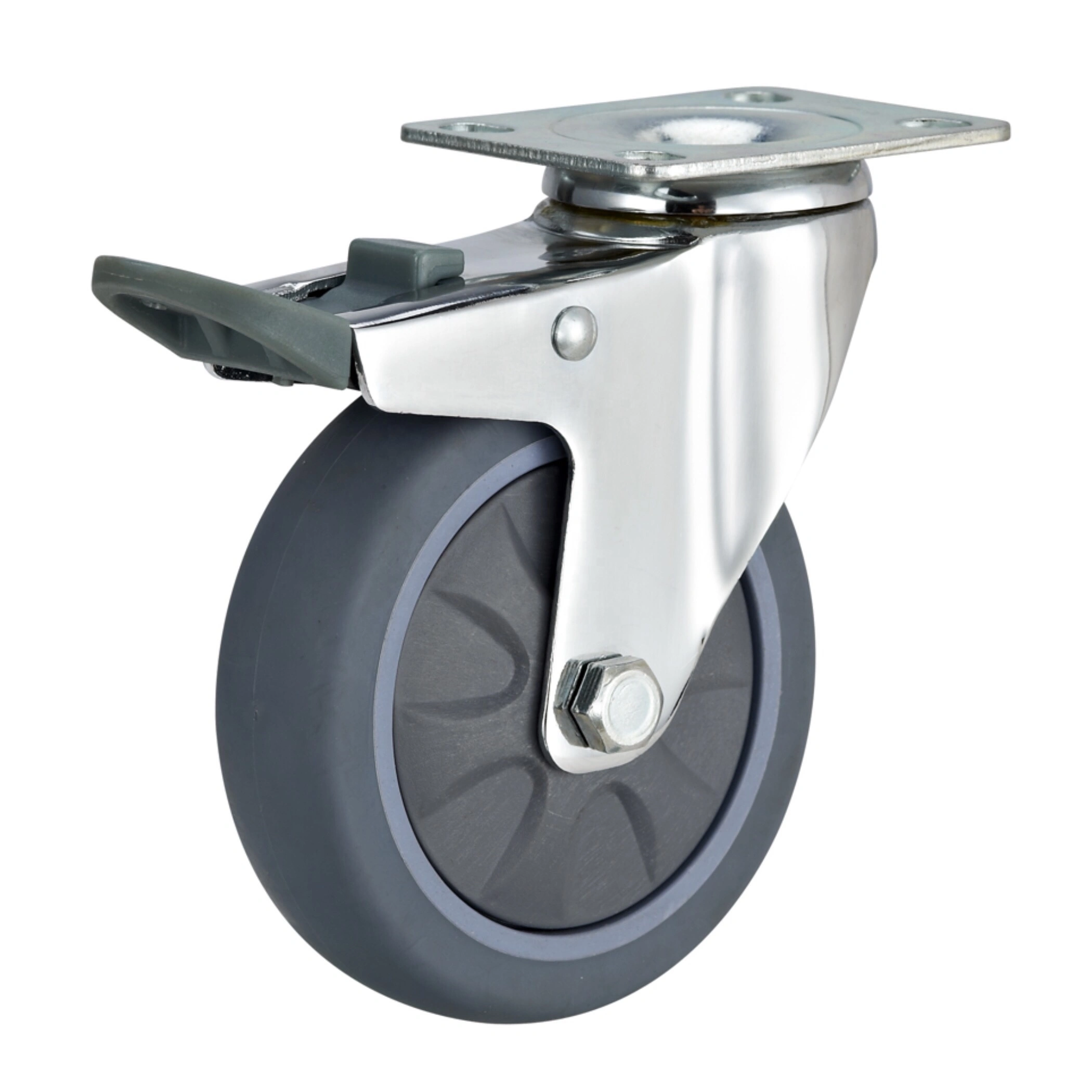 Top Plate PU Furniture single bearing Swivel Caster Wheels 1