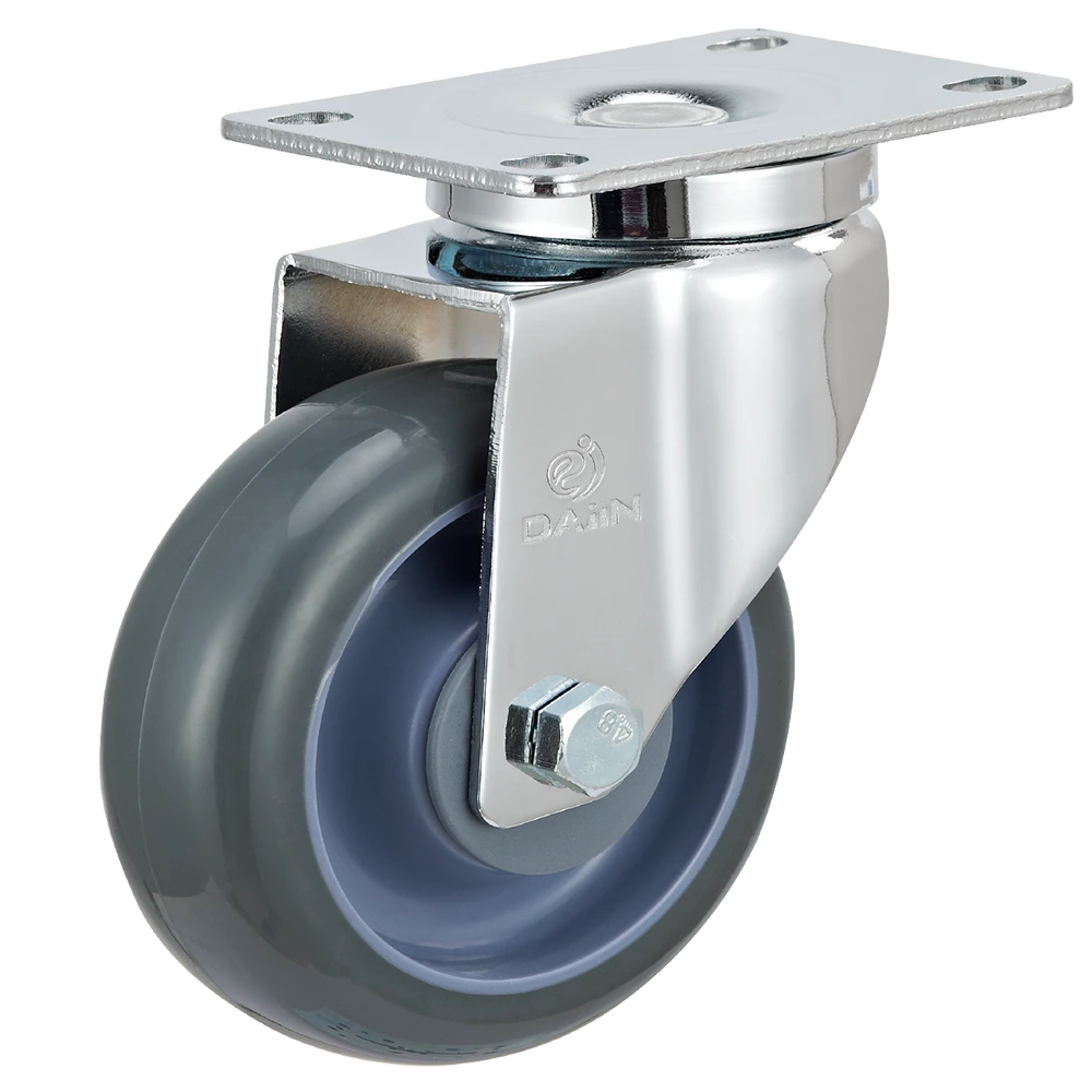 4 inch Medium Duty Single Ball Bearing PU Swivel Caster 1