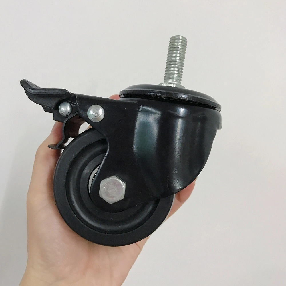 Luxury Style 3 Inch 75 mm Nylon PP Polypropylene 220KGS Black Threaded Stem Heavy Duty Casters 1