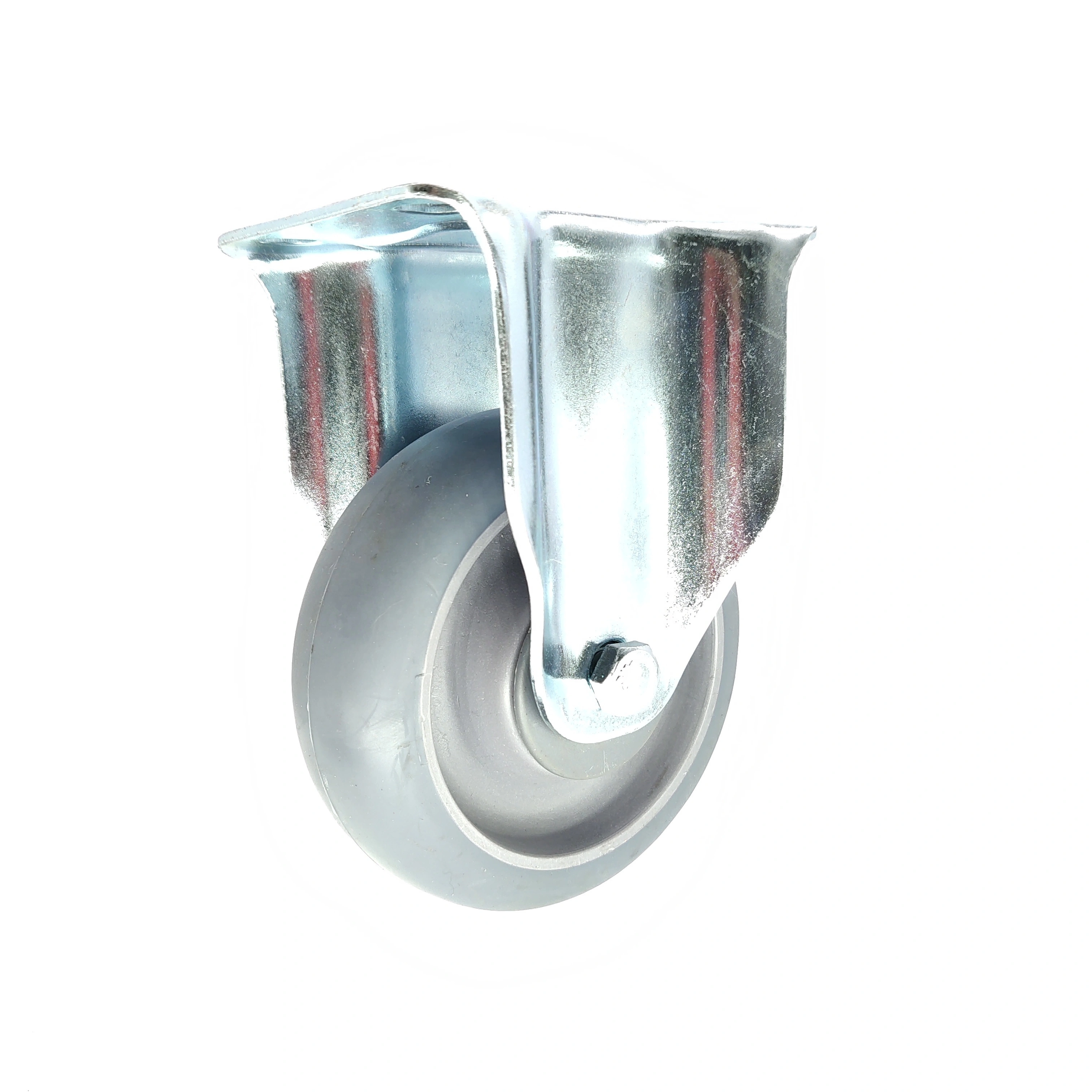 100mm 110kgs Load Capacity Double Ball Race Bearing Fixed Thermoplastic Rubber Hand Cart Wheels 1