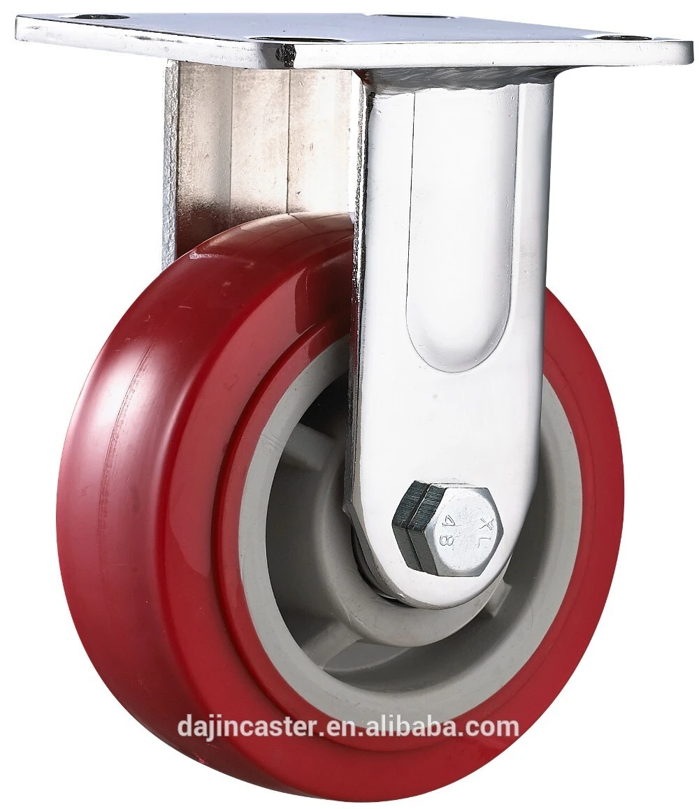 Double Ball Bearing 8 Inch Fixed Heavy Duty Industrial Caster Wheels 1