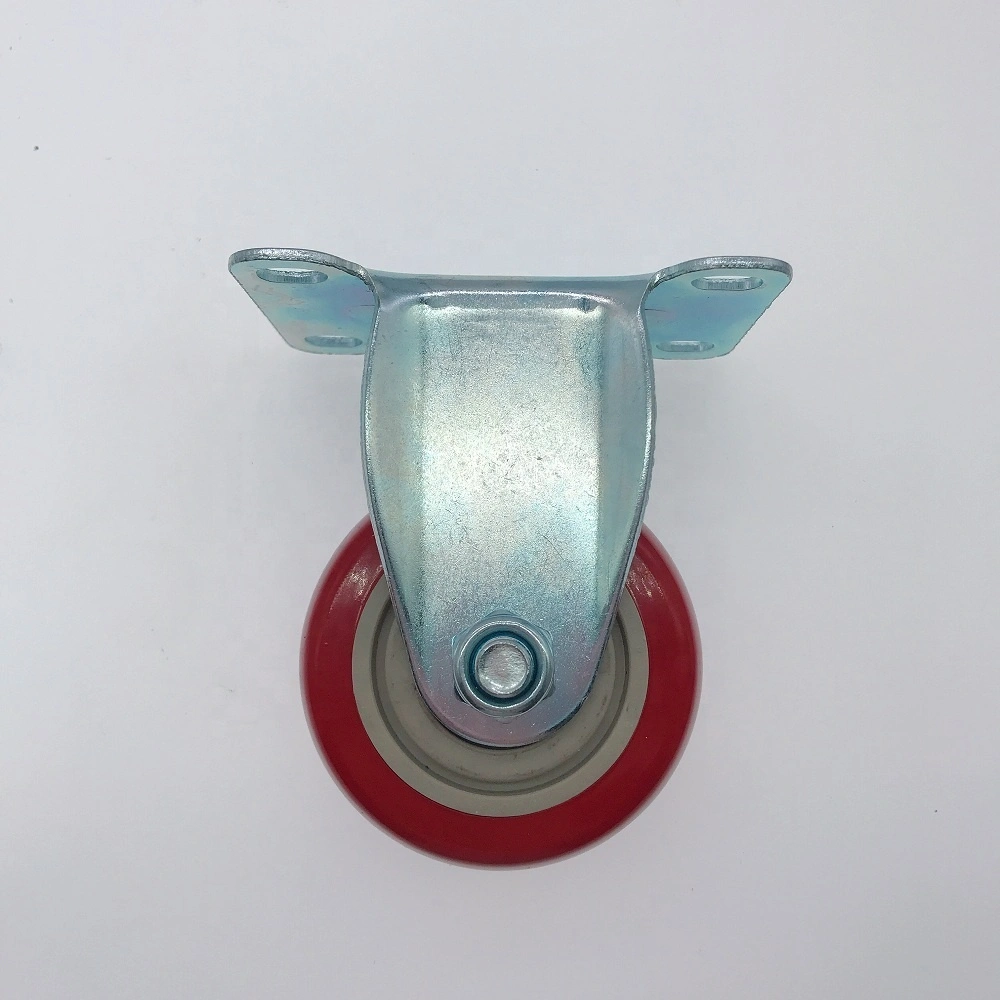 3 4 5 Medium Duty Double Ball bearing PVC Plastic Fixed Rigid Caster Wheel for Hand trolleys 1