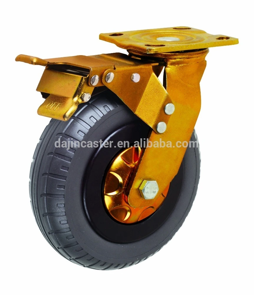 250mm Foam Rubber Heavy Duty Caster Wheels 1